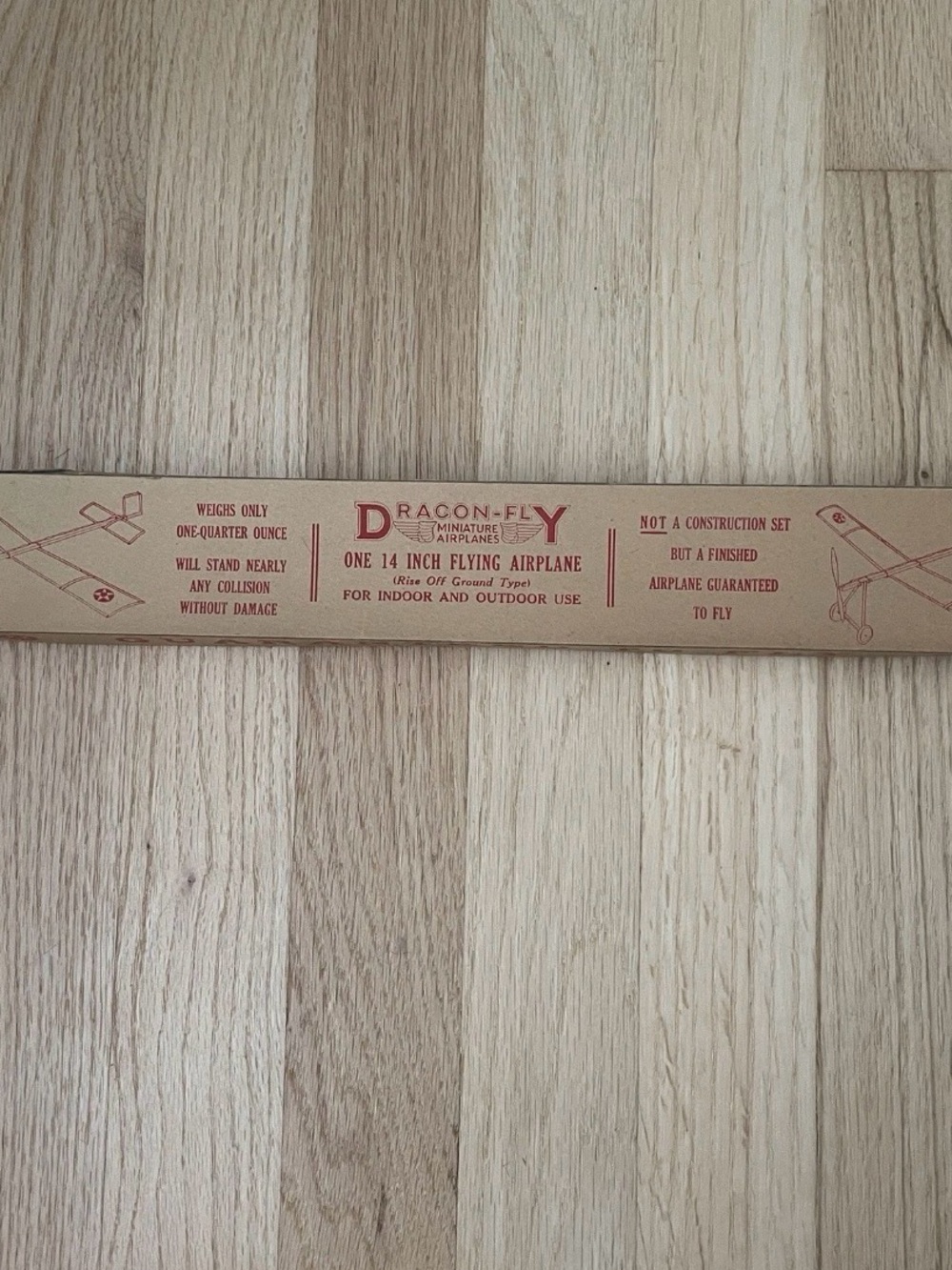 Dracon-Fly 14-Inch Miniature Flying Airplane Vintage Boxed Banner